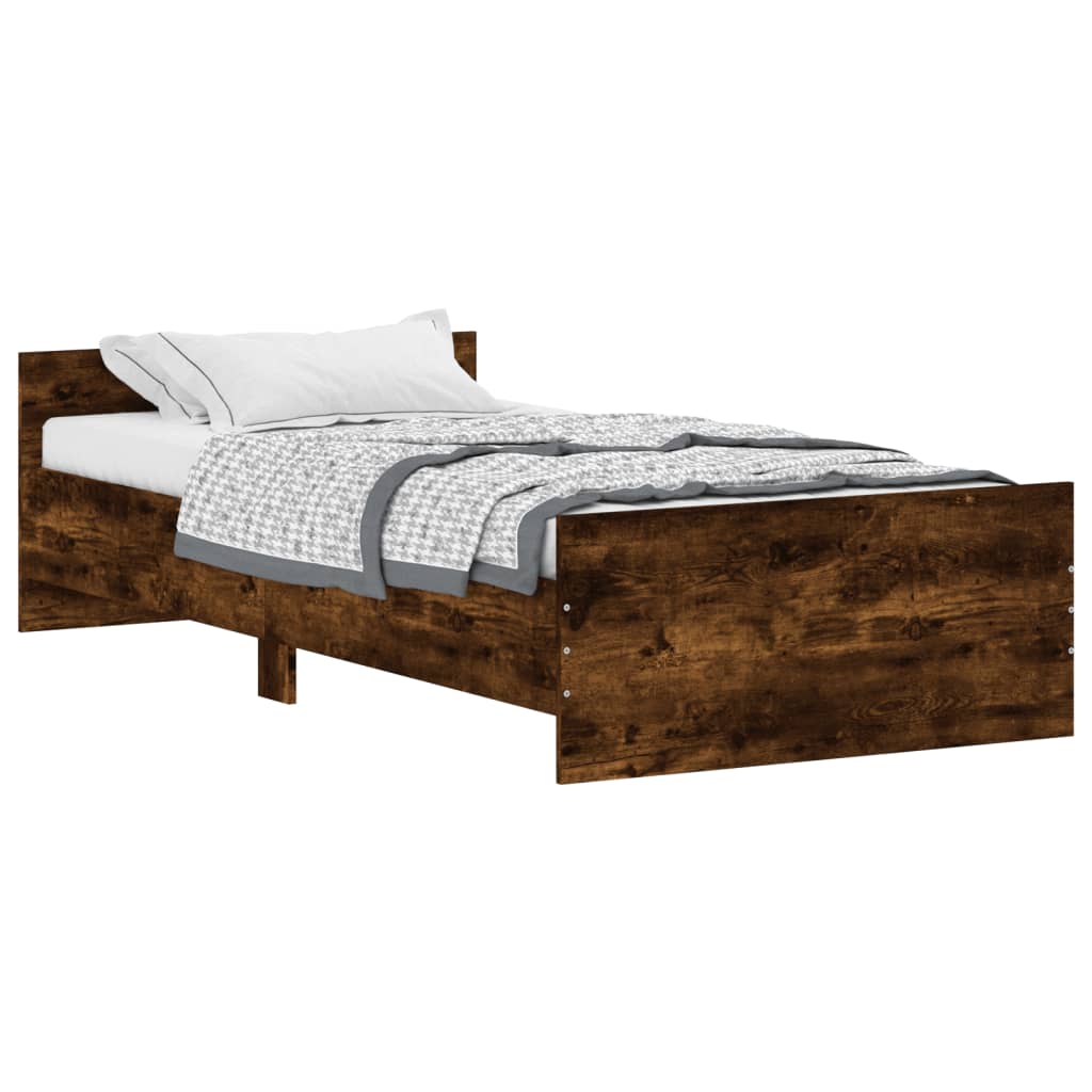 Bedframe zonder matras hout gerookt eikenkleurig 90x190 cm