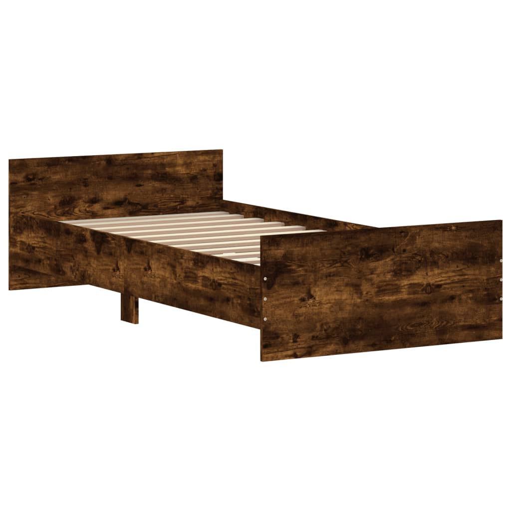 Bedframe zonder matras hout gerookt eikenkleurig 90x190 cm