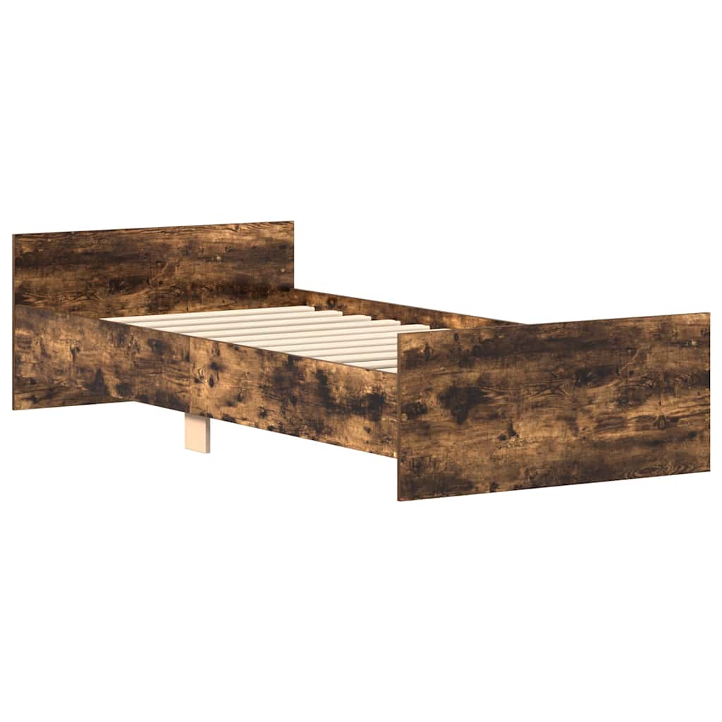 Bedframe zonder matras hout gerookt eikenkleurig 90x190 cm