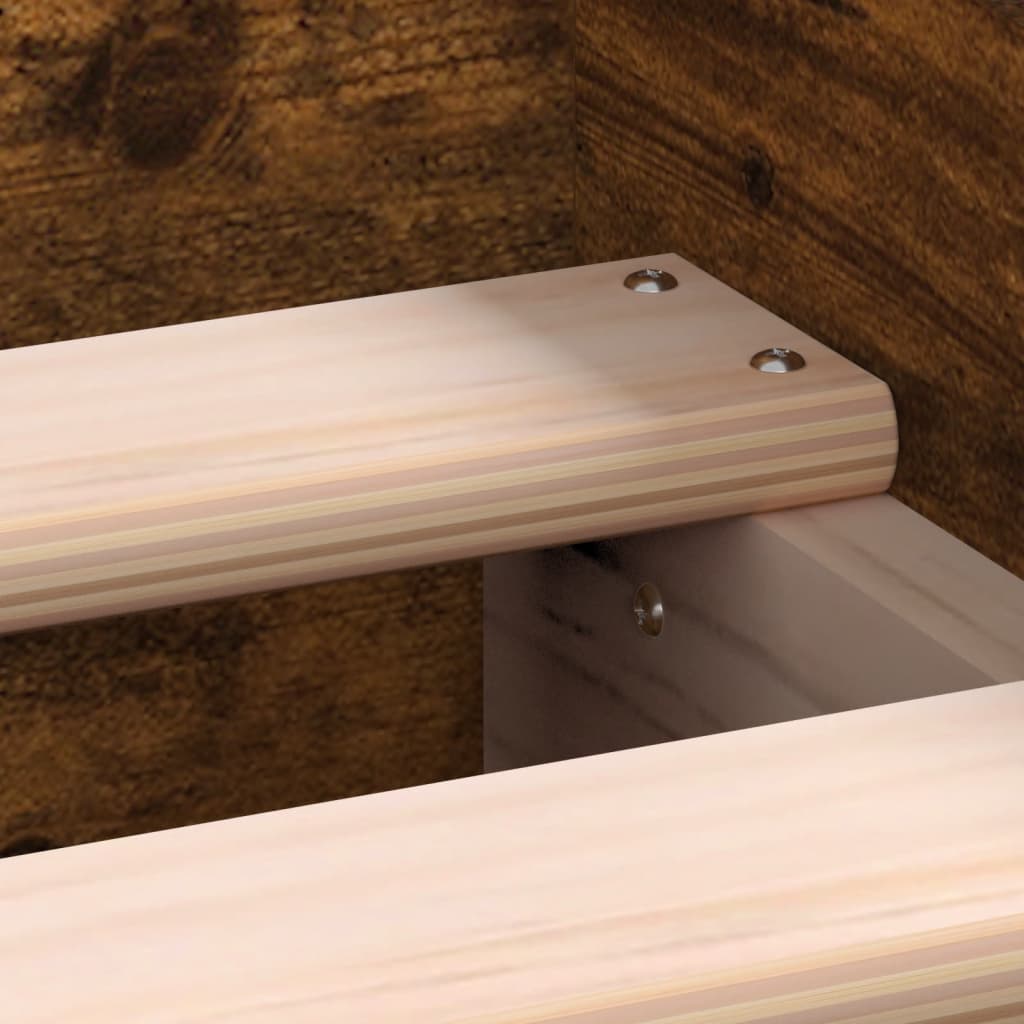 Bedframe zonder matras hout gerookt eikenkleurig 90x190 cm