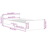 Bedframe zonder matras hout gerookt eikenkleurig 90x190 cm