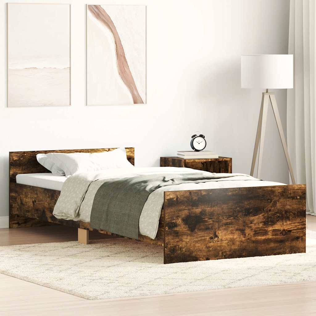 Bedframe zonder matras hout gerookt eikenkleurig 90x190 cm