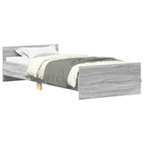 Bedframe bewerkt hout grijs sonoma eikenkleurig 90x190 cm