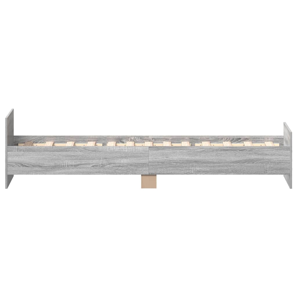 Bedframe bewerkt hout grijs sonoma eikenkleurig 90x190 cm