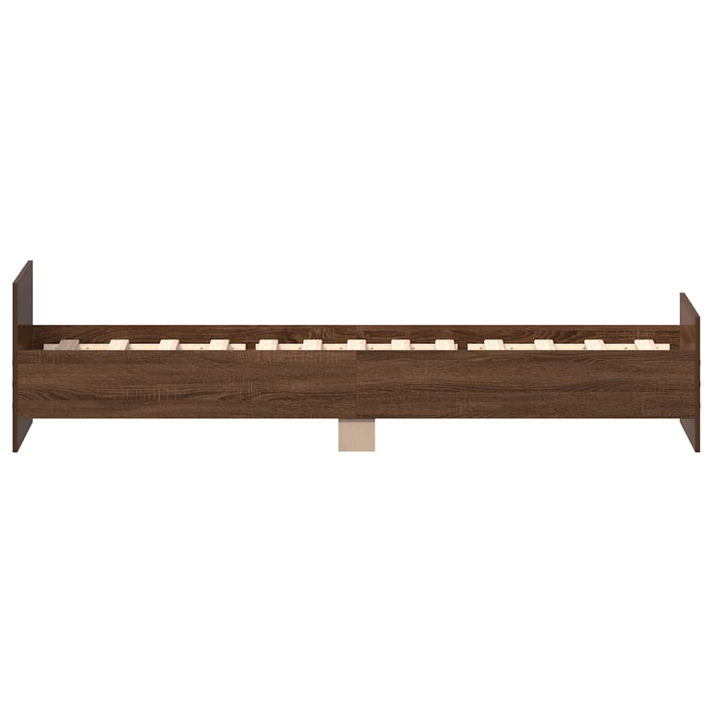 Bedframe zonder matras bewerkt hout bruin eikenkleur 90x190 cm