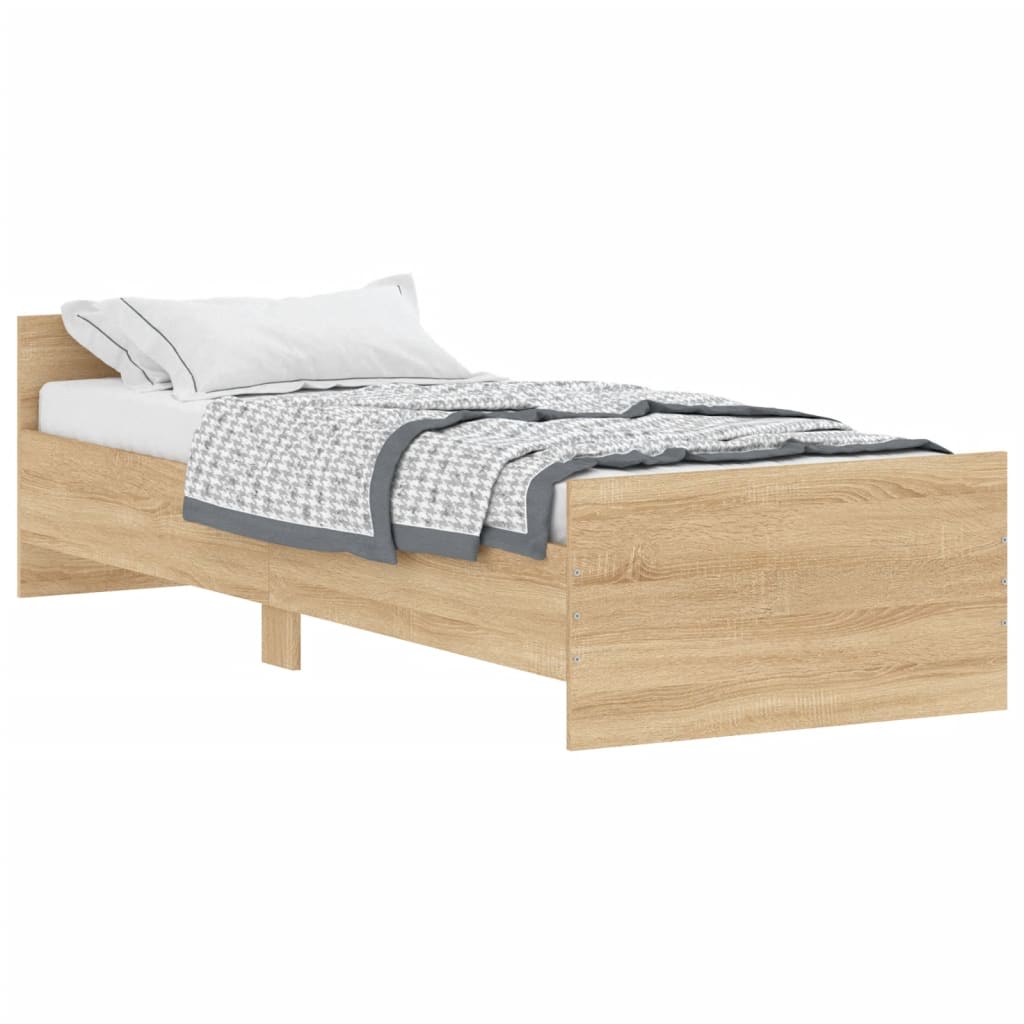 Bedframe zonder matras hout sonoma eikenkleurig 75x190 cm