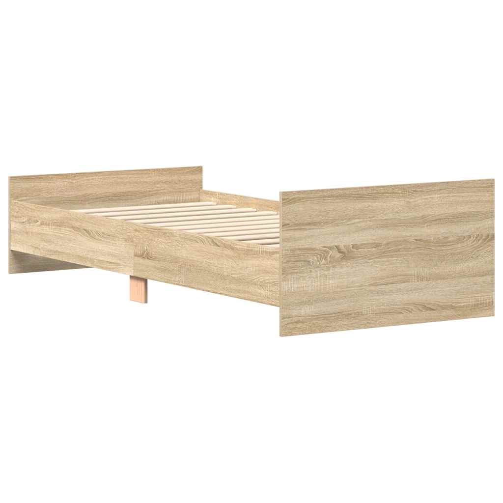 Bedframe zonder matras hout sonoma eikenkleurig 75x190 cm