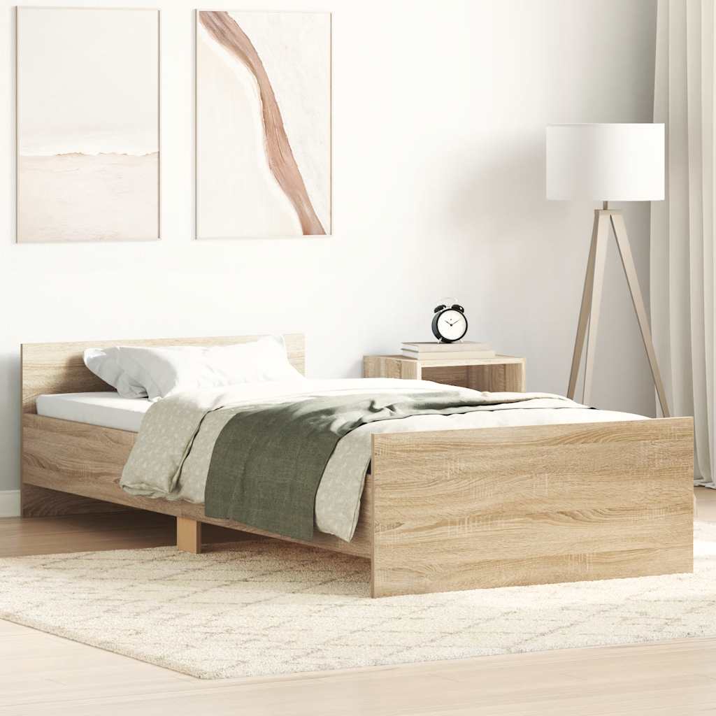 Bedframe zonder matras hout sonoma eikenkleurig 75x190 cm