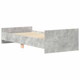 Bedframe bewerkt hout betongrijs 75x190 cm
