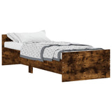 Bedframe zonder matras hout gerookt eikenkleurig 75x190 cm
