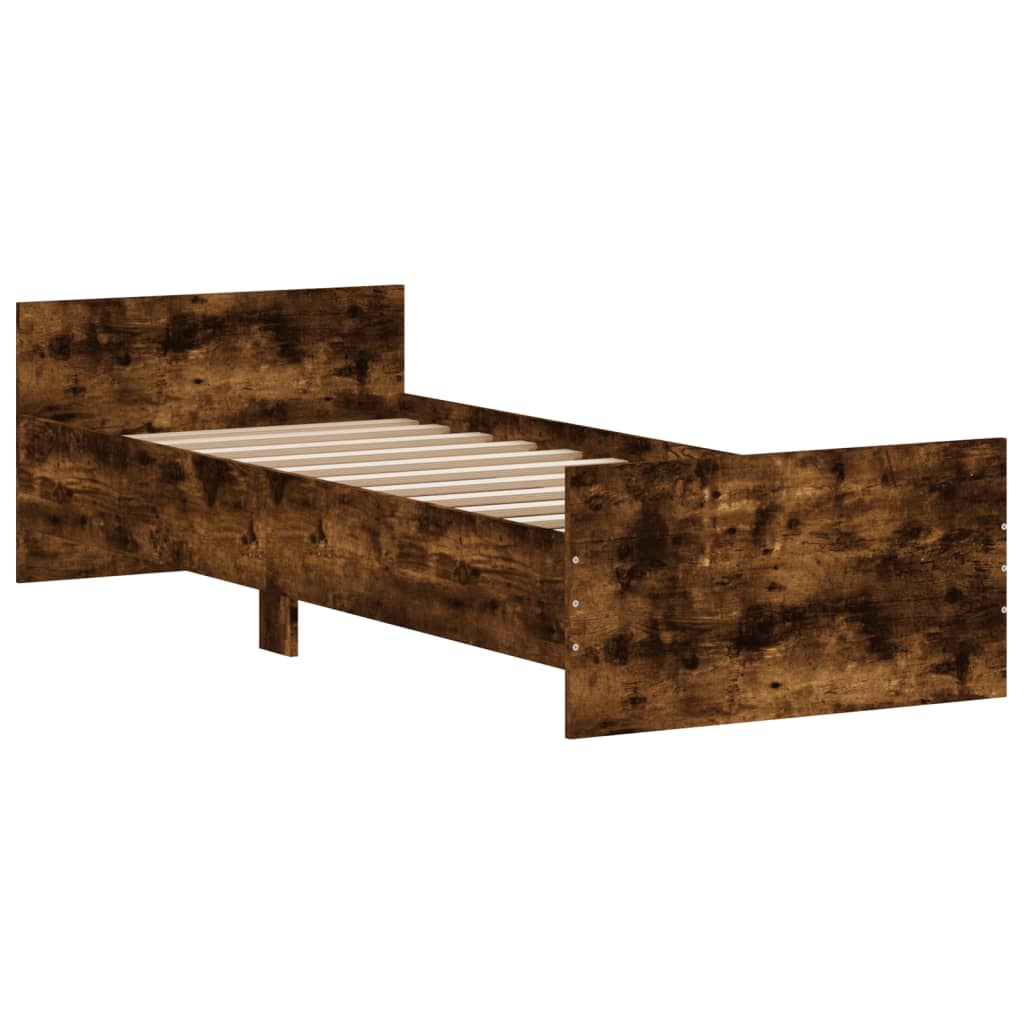 Bedframe zonder matras hout gerookt eikenkleurig 75x190 cm