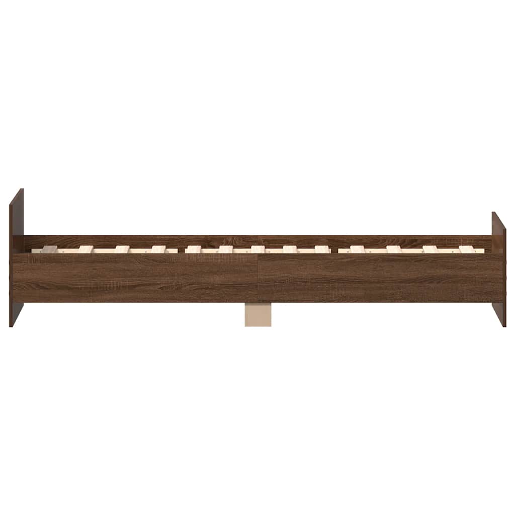 Bedframe zonder matras bewerkt hout bruin eikenkleur 75x190 cm