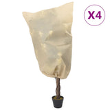 Vlieshoezen voor planten met trekkoord 4 st 70 g/m² 0,8x0,8 m - AllerleiShop