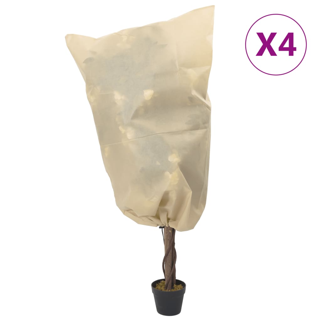 Plantenhoezen met trekkoord 4 st 70 g/m² 0,8x1 m - AllerleiShop