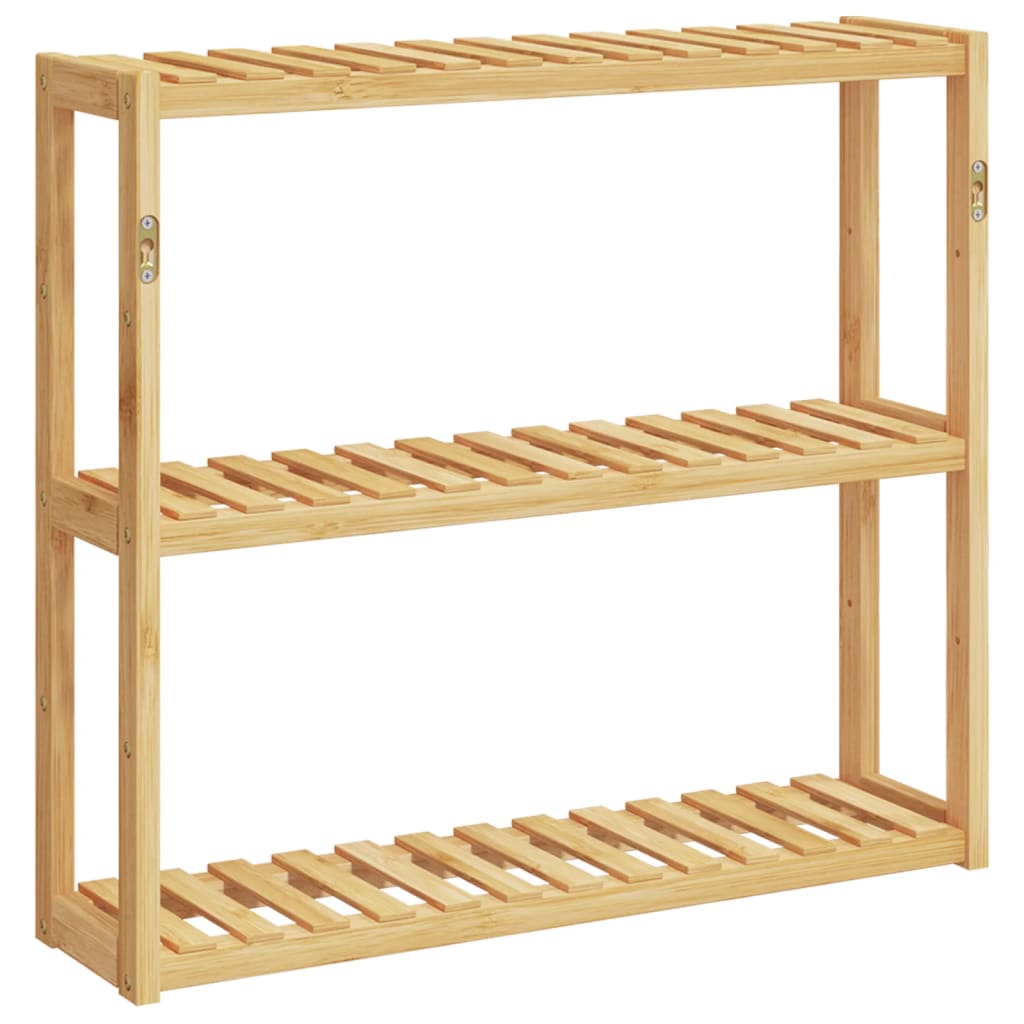 Badkamerrek 3-laags wandmontage 60x15x54 cm bamboe - AllerleiShop