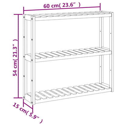 Badkamerrek 3-laags wandmontage 60x15x54 cm bamboe - AllerleiShop