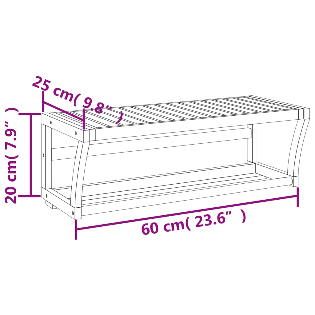 Handdoekenrek wandgemonteerd 60x25x20 cm bamboe - AllerleiShop