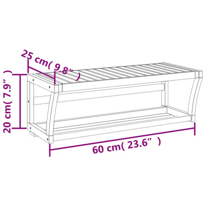 Handdoekenrek wandgemonteerd 60x25x20 cm bamboe - AllerleiShop