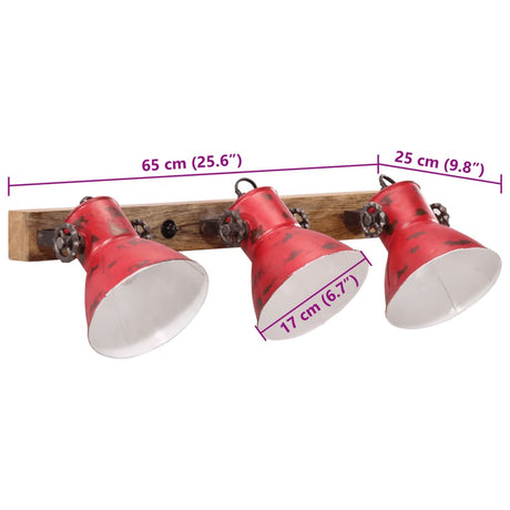 Wandlamp 25 W E27 65x25 cm verweerd rood - AllerleiShop