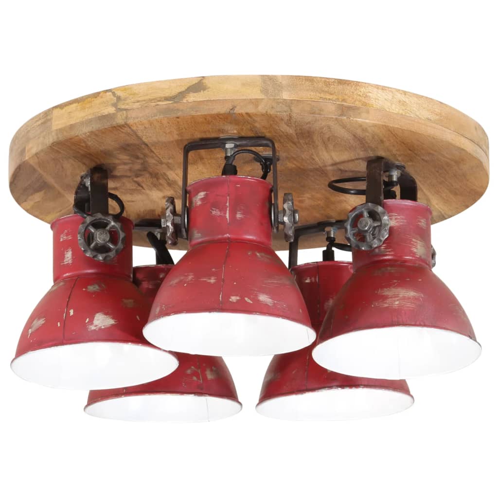 Plafondlamp 25 W E27 50x50x25 cm verweerd rood - AllerleiShop