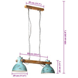 Hanglamp 25 W E27 85x28x109 cm verweerd blauw