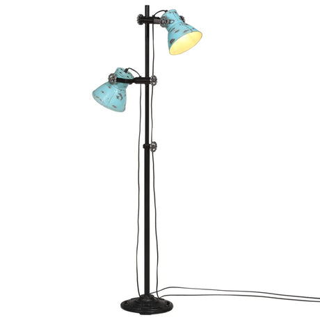 Vloerlamp 25 W E27 25x25x90/140 cm verweerd blauw - AllerleiShop