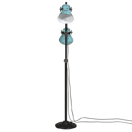 Vloerlamp 25 W E27 25x25x90/140 cm verweerd blauw - AllerleiShop