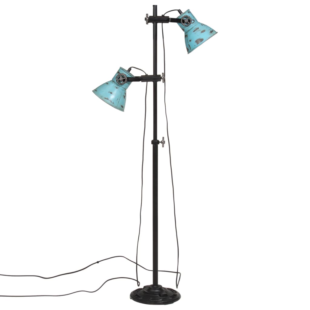 Vloerlamp 25 W E27 25x25x90/140 cm verweerd blauw - AllerleiShop