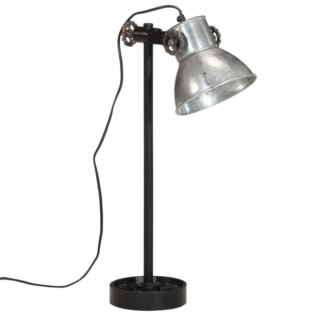 Bureaulamp 25 W E27 15x15x55 cm vintage zilverkleurig - AllerleiShop