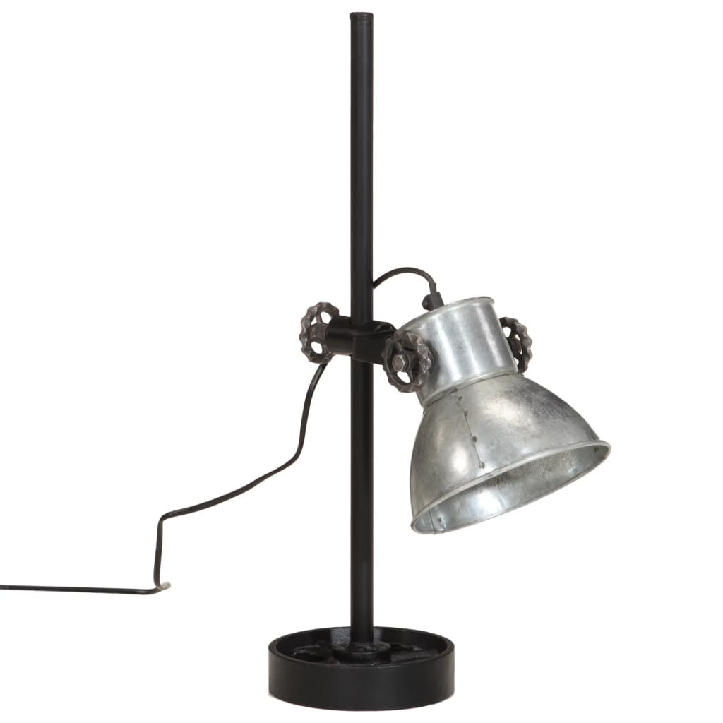 Bureaulamp 25 W E27 15x15x55 cm vintage zilverkleurig - AllerleiShop