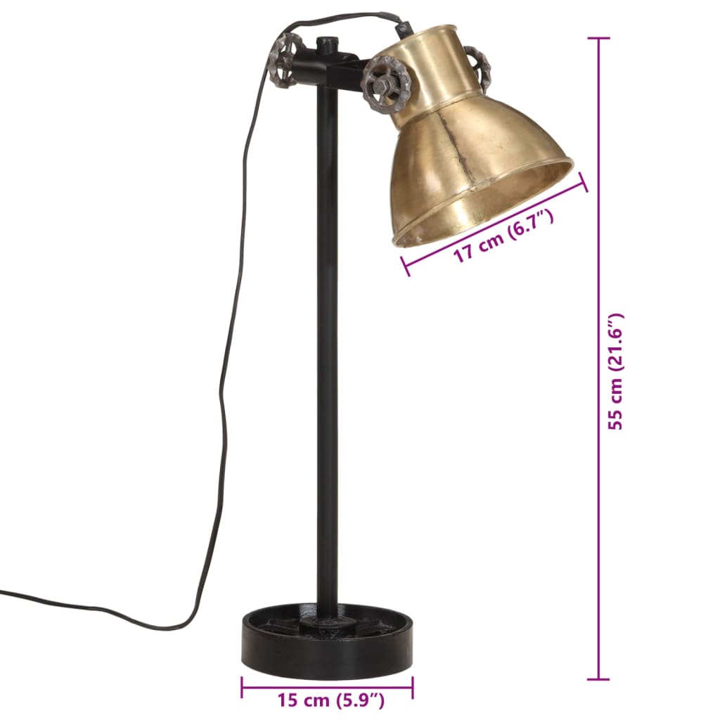 Bureaulamp 25 W E27 15x15x55 cm antiek messing - AllerleiShop