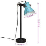 Bureaulamp 25 W E27 15x15x55 cm verweerd blauw - AllerleiShop