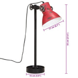 Bureaulamp 25 W E27 15x15x55 cm verweerd rood - AllerleiShop