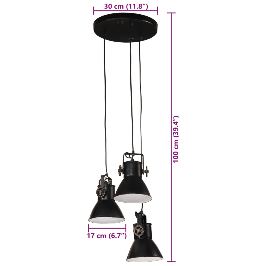 Hanglamp 25 W E27 30x30x100 cm zwart - AllerleiShop