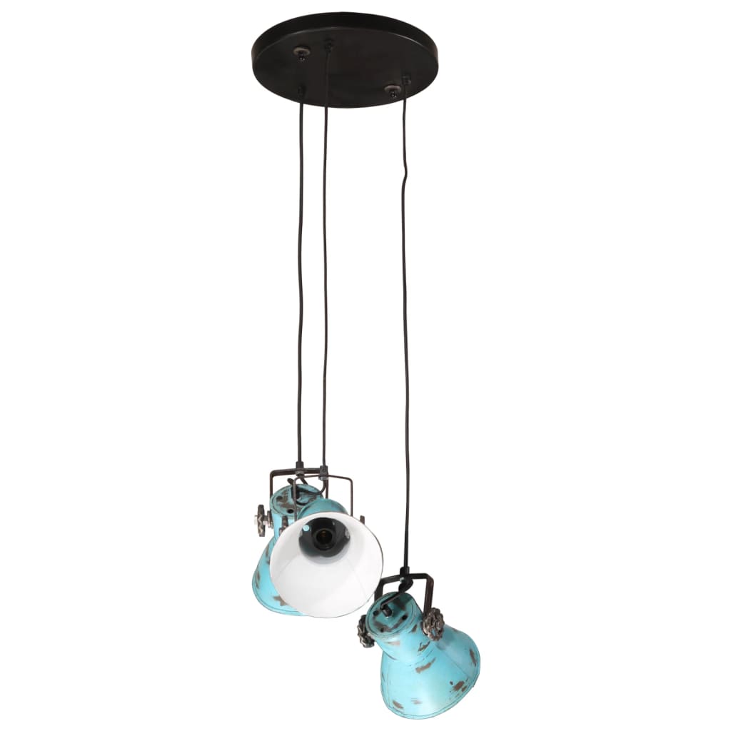 Hanglamp 25 W E27 30x30x100 cm verweerd blauw - AllerleiShop