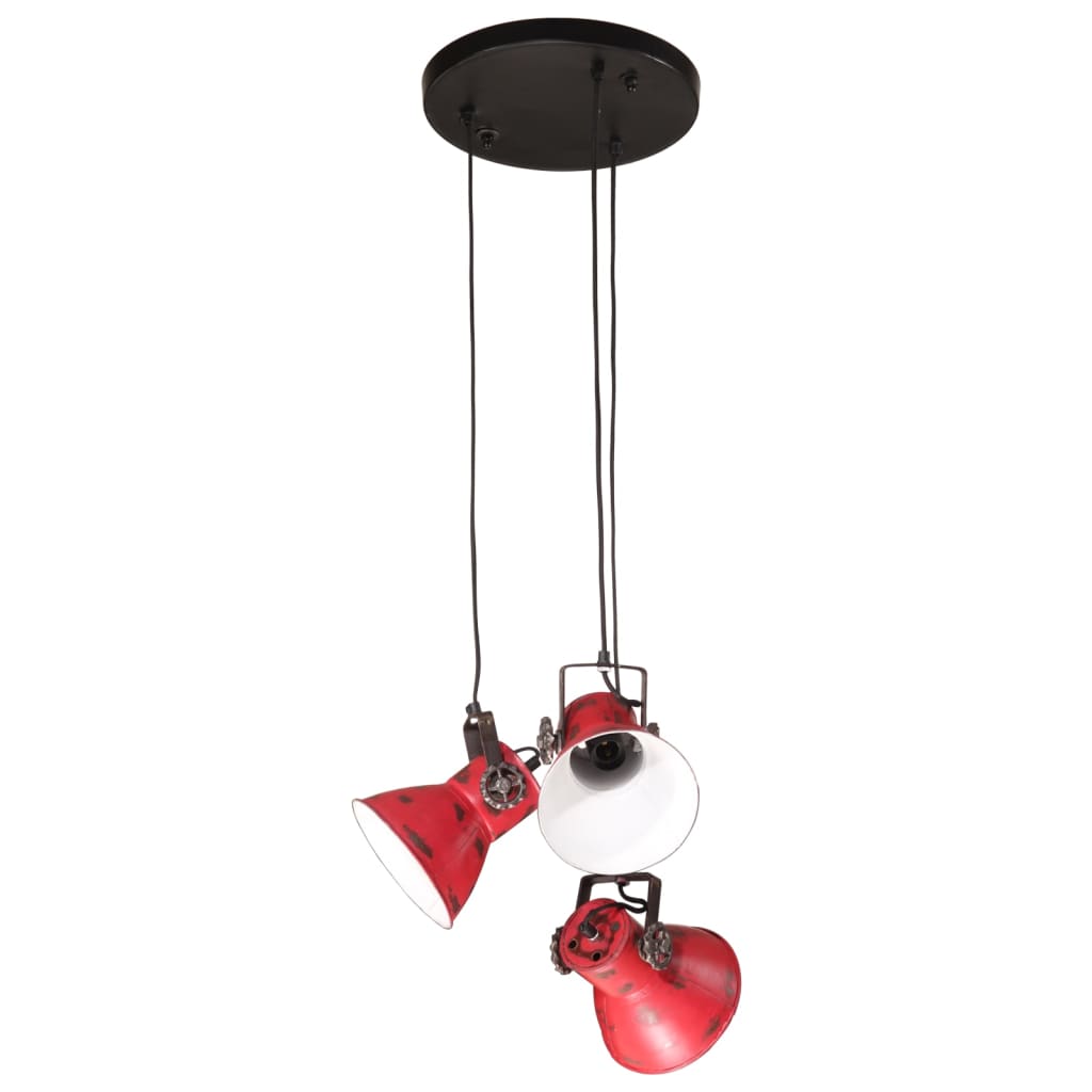 Hanglamp 25 W E27 30x30x100 cm verweerd rood - AllerleiShop