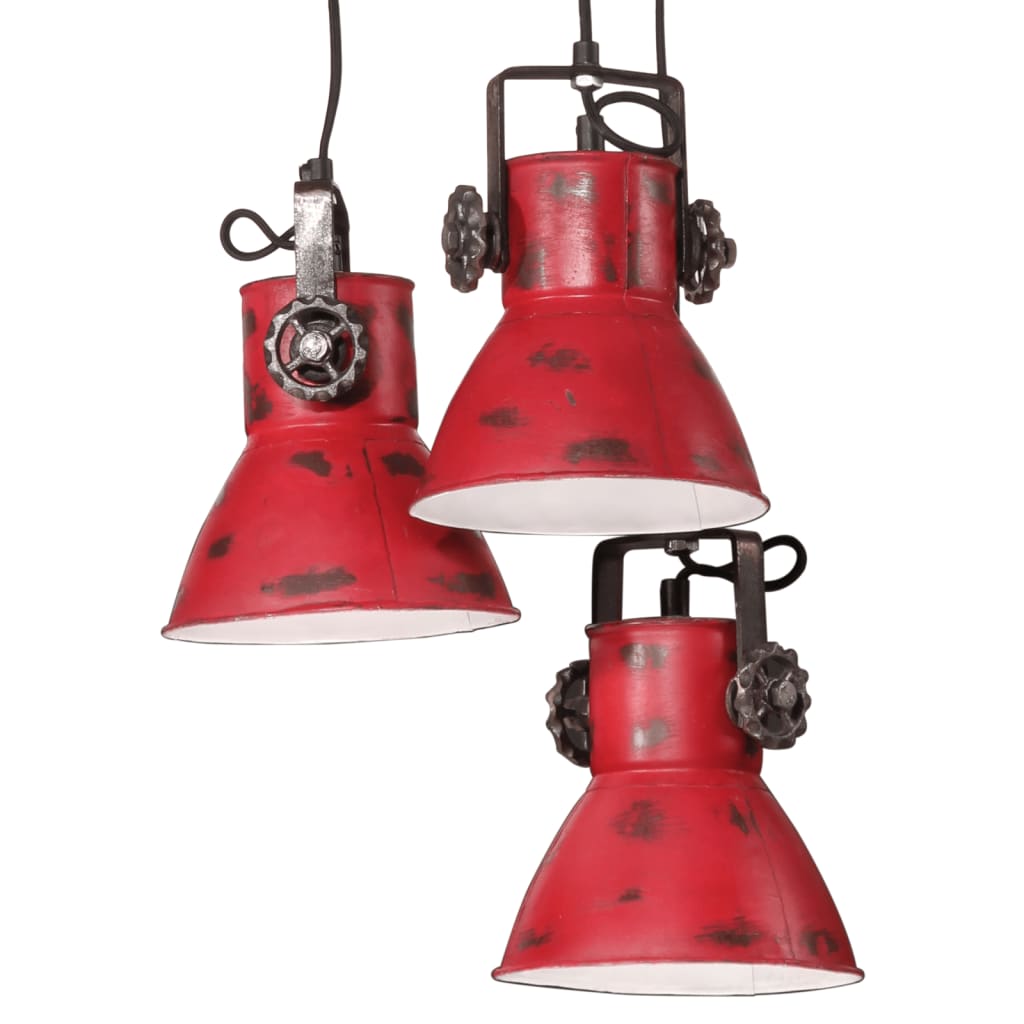 Hanglamp 25 W E27 30x30x100 cm verweerd rood - AllerleiShop