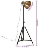 Vloerlamp 25 W E27 61x61x90/150 cm antiek messingkleurig - AllerleiShop