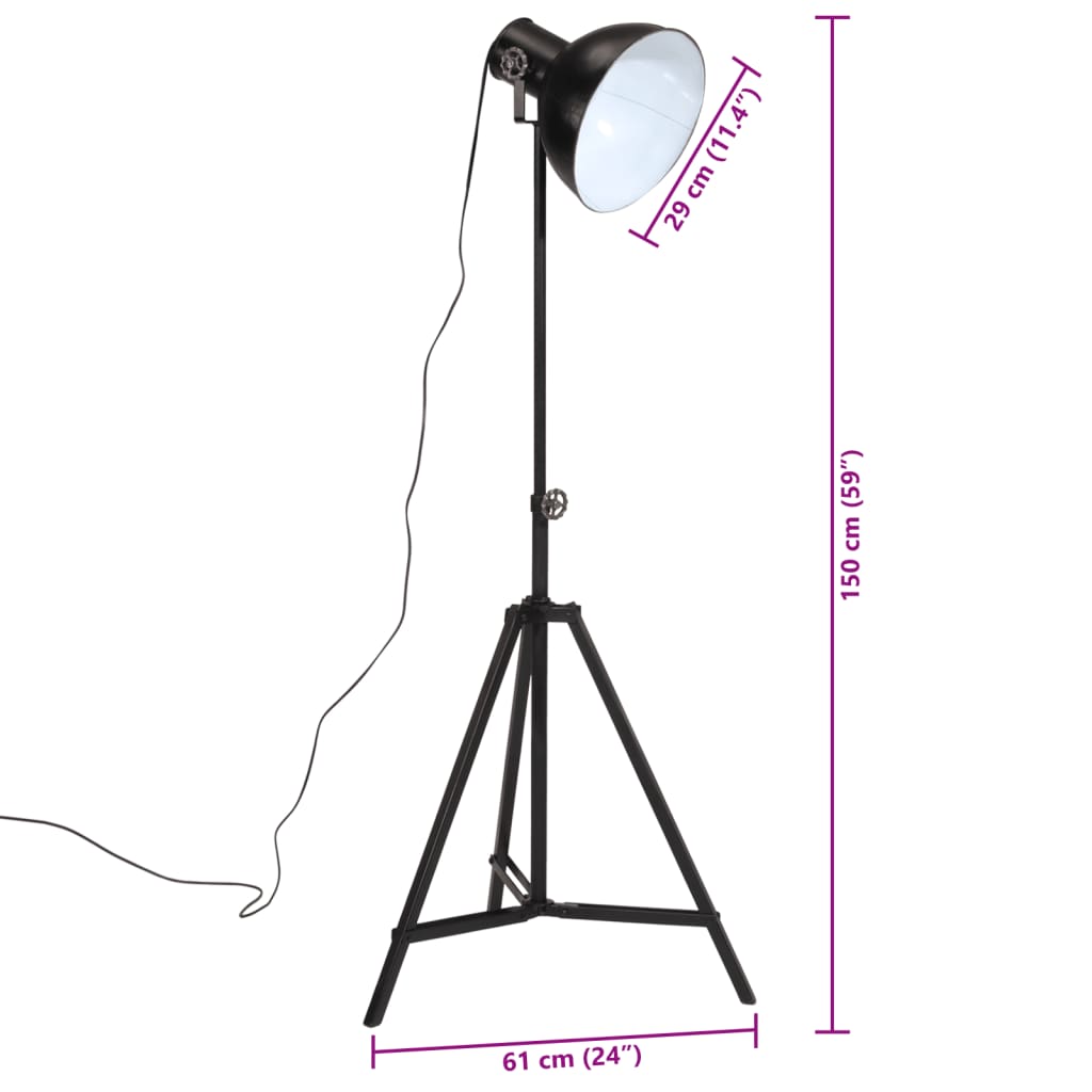 Vloerlamp 25 W E27 61x61x90/150 cm zwart - AllerleiShop