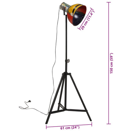 Vloerlamp 25 W E27 61x61x90/150 cm meerkleurig - AllerleiShop