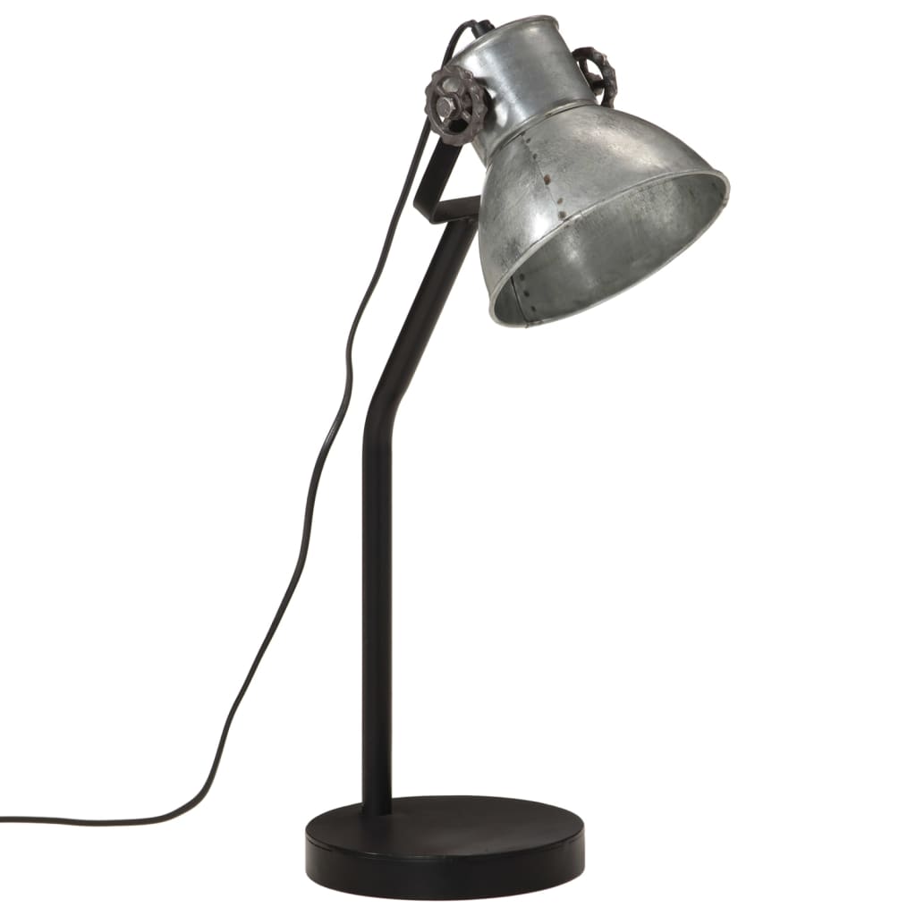 Bureaulamp 25 W E27 17x17x60 cm vintage zilverkleurig - AllerleiShop