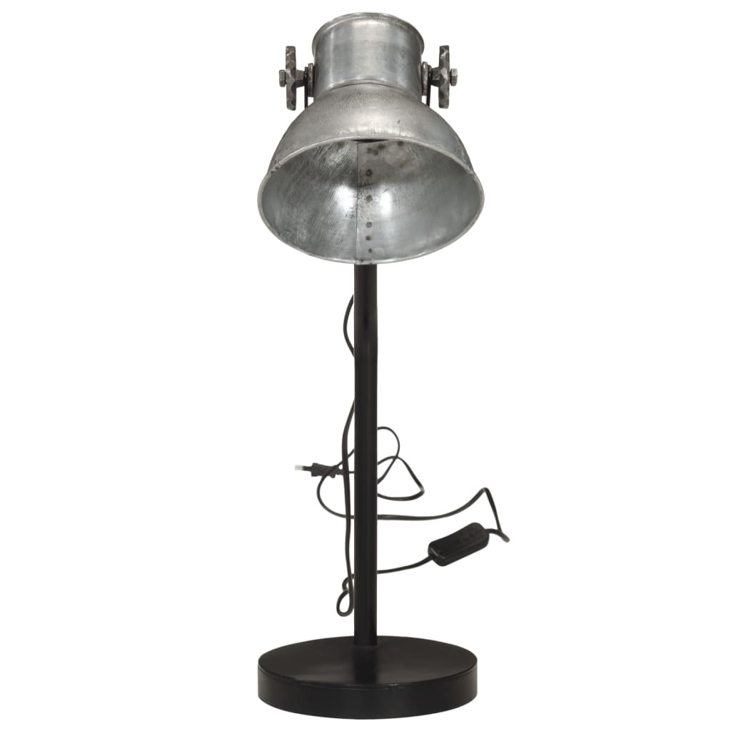 Bureaulamp 25 W E27 17x17x60 cm vintage zilverkleurig - AllerleiShop