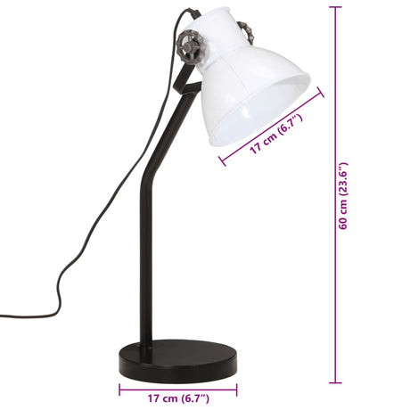 Bureaulamp 25 W E27 17x17x60 cm wit - AllerleiShop