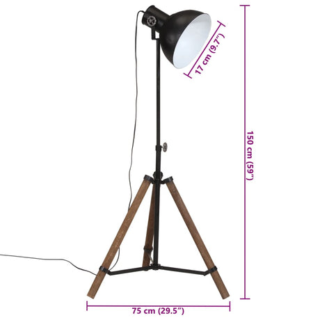 Vloerlamp 25 W E27 75x75x90-150 cm zwart - AllerleiShop