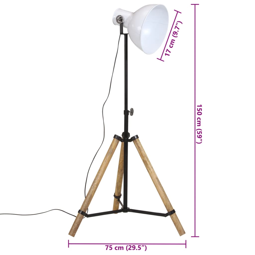 Vloerlamp 25 W E27 75x75x90-150 cm wit - AllerleiShop