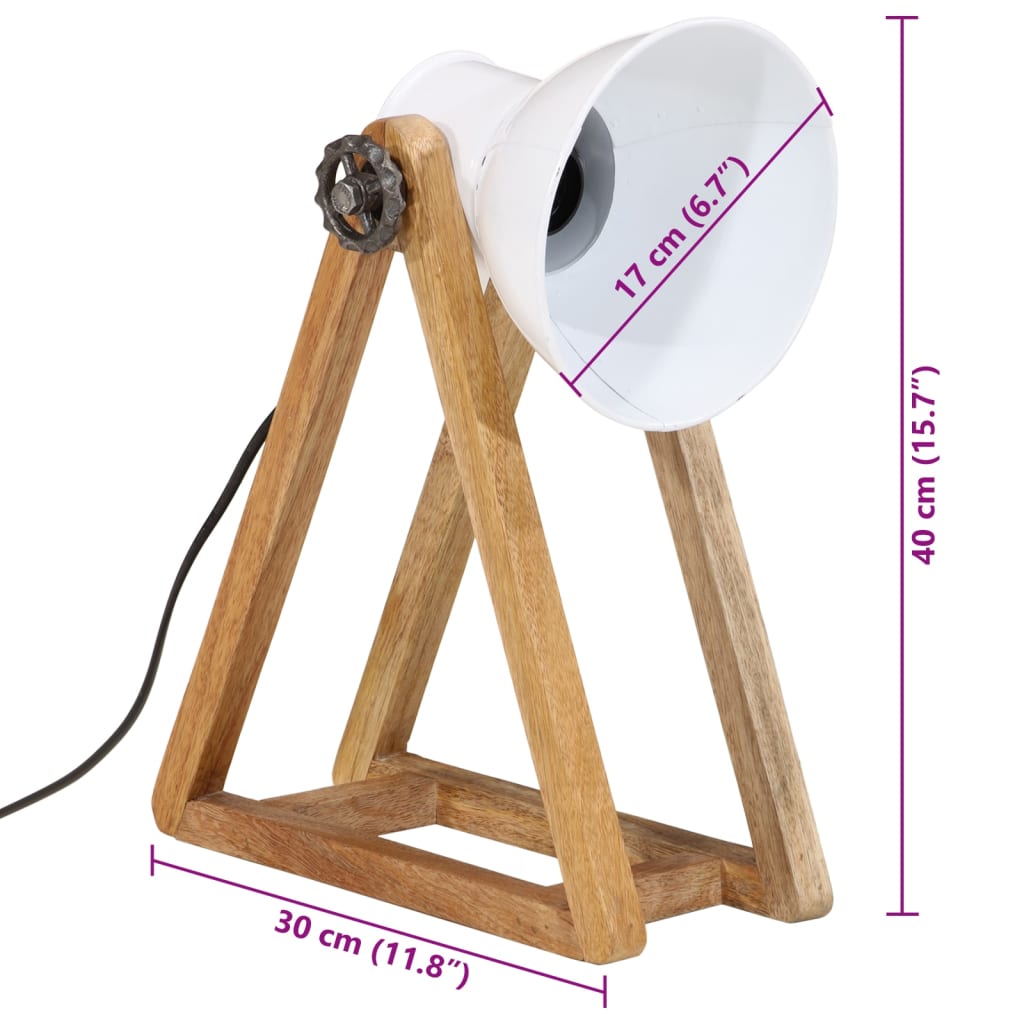 Bureaulamp 25 W E27 30x17x40 cm wit