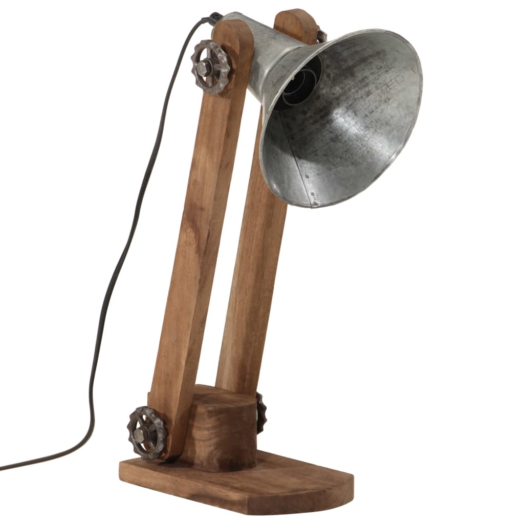 Bureaulamp 25 W E27 23x13x52 cm vintage zilverkleurig - AllerleiShop