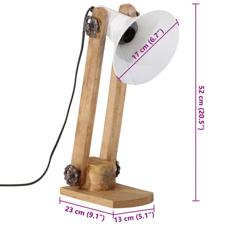 Bureaulamp 25 W E27 23x13x52 cm wit - AllerleiShop