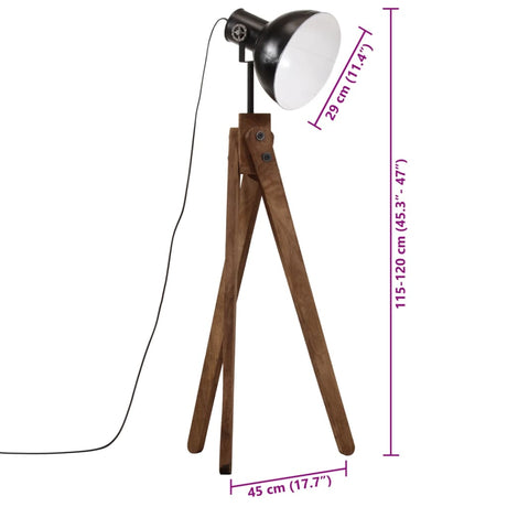 Vloerlamp 25 W E27 45x45x120 cm zwart - AllerleiShop