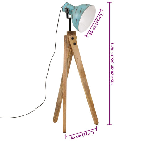 Vloerlamp 25 W E27 45x45x120 cm verweerd blauw - AllerleiShop